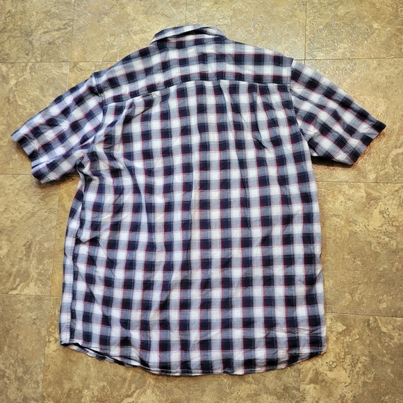 Carhartt Fort Plaid Shirt Mens XL Tall Button Down White Blue Short Sleeve - Picture 2 of 9